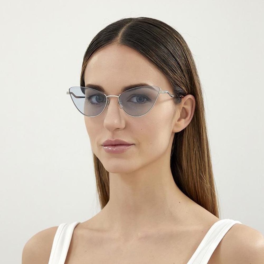 NEW Gucci GG1006S Cat Eye Sunglasses – Silver & Light Blue - Picture 1 of 11